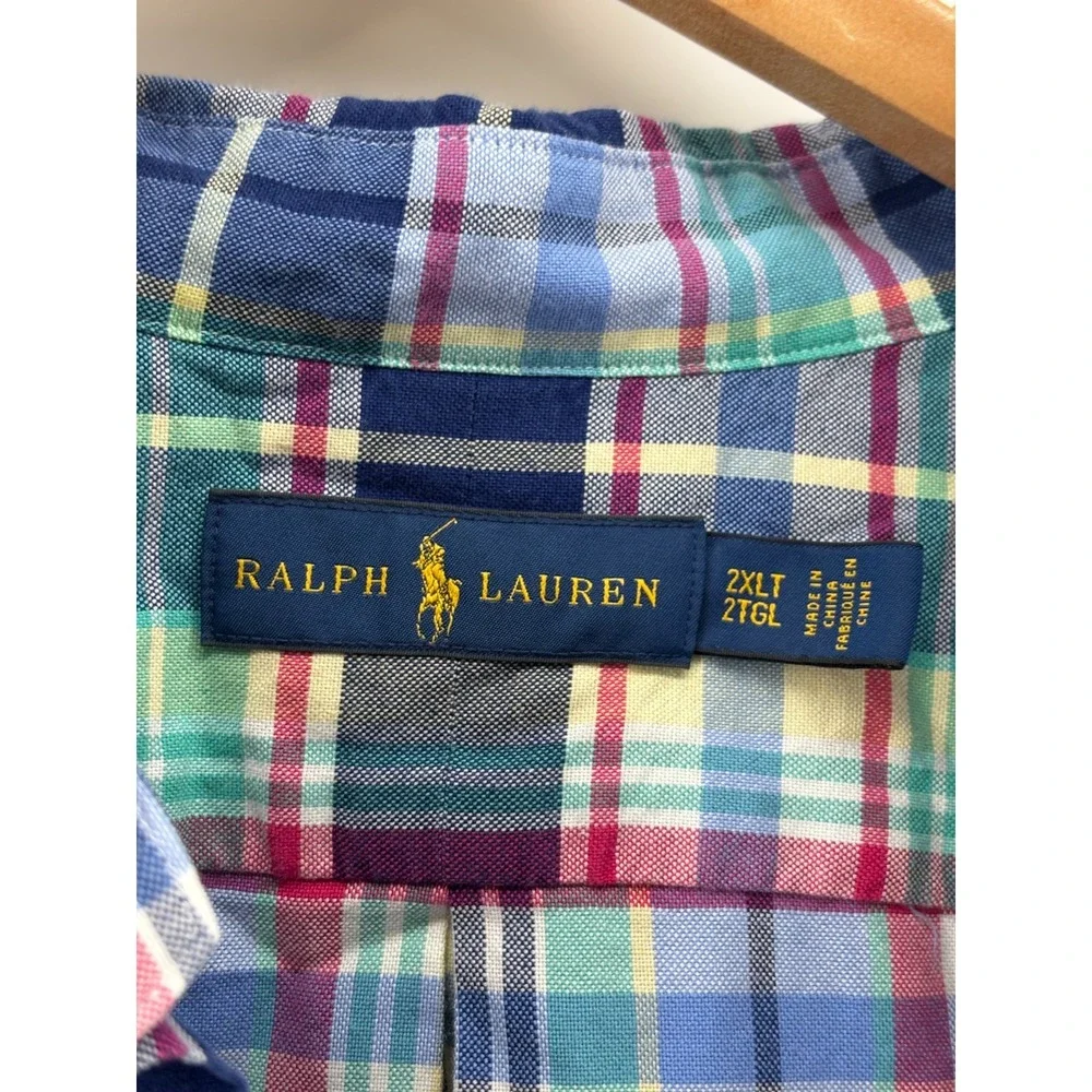 Polo Ralph Lauren Mens 2XLT Multicolor Plaid Long Sleeve Button Down Shirt NWT
